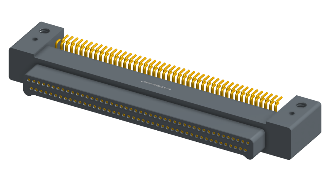 NK-2C4-091-128-0000 - Nano-miniature D-shaped horizontal surface board mount (SMT) connector with mounting holes, 2 rows with 91 contacts, and no hardware. (Plug)