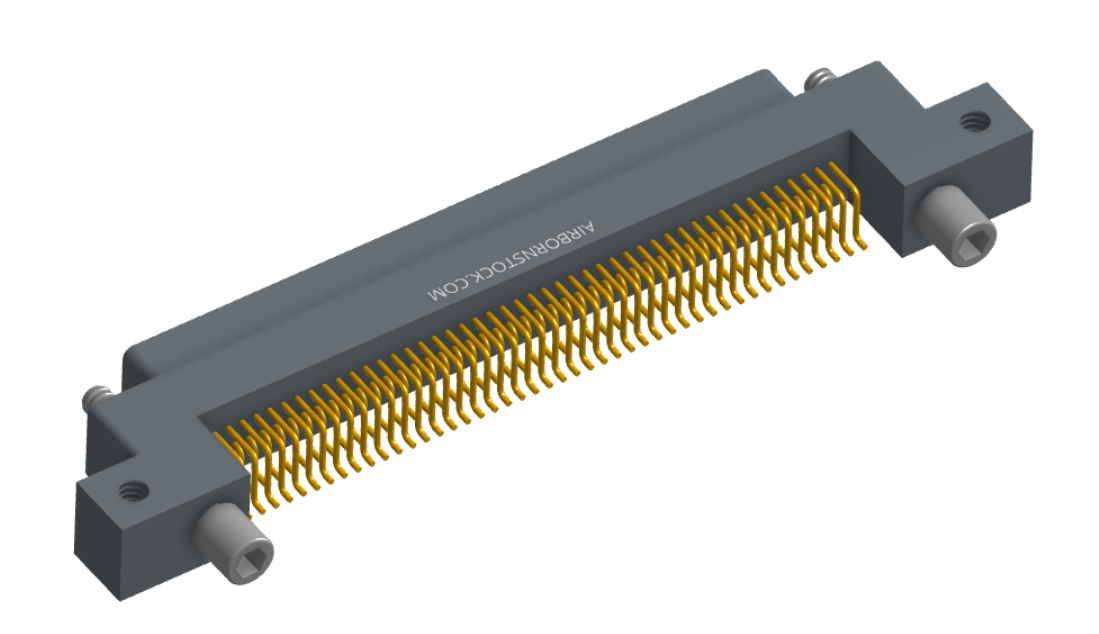 NK-2C5-091-125-JC00 - Nano-miniature D-shape horiztonal surface board mount connector with mounting ears & holes, 2 rows with 91 contacts, and no hardware. (Plug)