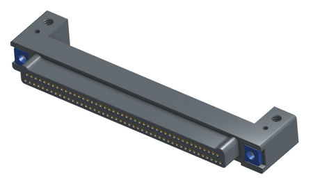 NK-2C2-091-125-TH00 - Nano-miniature D-shaped horizontal surface board mount (SMT) connector with mounting holes, 2 rows with 91 contacts, and threaded holes for attachment hardware. (Plug)