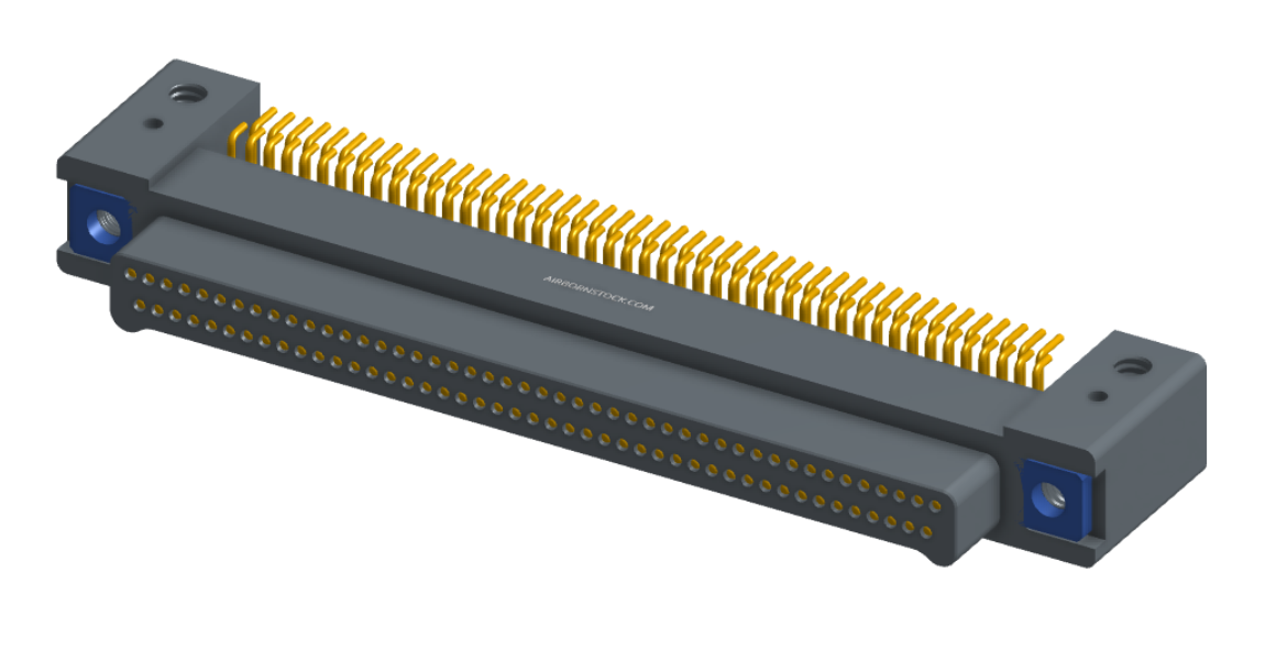 NK-2C4-091-125-TH00 - Nano-miniature D-shaped horizontal surface board mount (SMT) connector with mounting holes, 2 rows with 91 contacts, and threaded holes for attachment hardware. (Plug)
