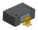 NK-2D4-009-228-TH00 - Nano-miniature D-shaped horizontal surface board mount (SMT) connector with mounting holes, 2 rows with 9 contacts, and threaded holes for attachment hardware. (Receptacle)