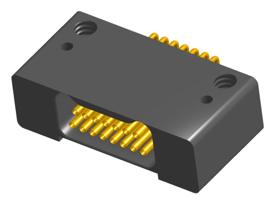 NK-2D3-015-228-0000 - Nano-miniature D-shaped horizontal surface board mount (SMT) connector with mounting holes, 2 rows with 15 contacts, and no hardware. (Receptacle)