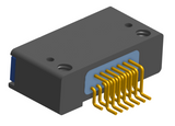 NK-2D4-015-228-TH00 - Nano-miniature D-shaped horizontal surface board mount (SMT) connector with mounting holes, 2 rows with 15 contacts, and threaded holes for attachment hardware. (Receptacle)