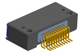 NK-2D4-021-228-TH00 - Nano-miniature D-shaped horizontal surface board mount (SMT) connector with mounting holes, 2 rows with 21 contacts, and threaded holes for attachment hardware. (Receptacle)