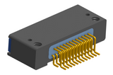 NK-2D3-025-228-TH00 - Nano-miniature D-shaped horizontal surface board mount (SMT) connector with mounting holes, 2 rows with 25 contacts, and threaded holes for attachment hardware. (Receptacle)