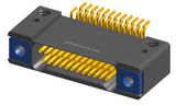 NK-2D3-025-228-TH00 - Nano-miniature D-shaped horizontal surface board mount (SMT) connector with mounting holes, 2 rows with 25 contacts, and threaded holes for attachment hardware. (Receptacle)