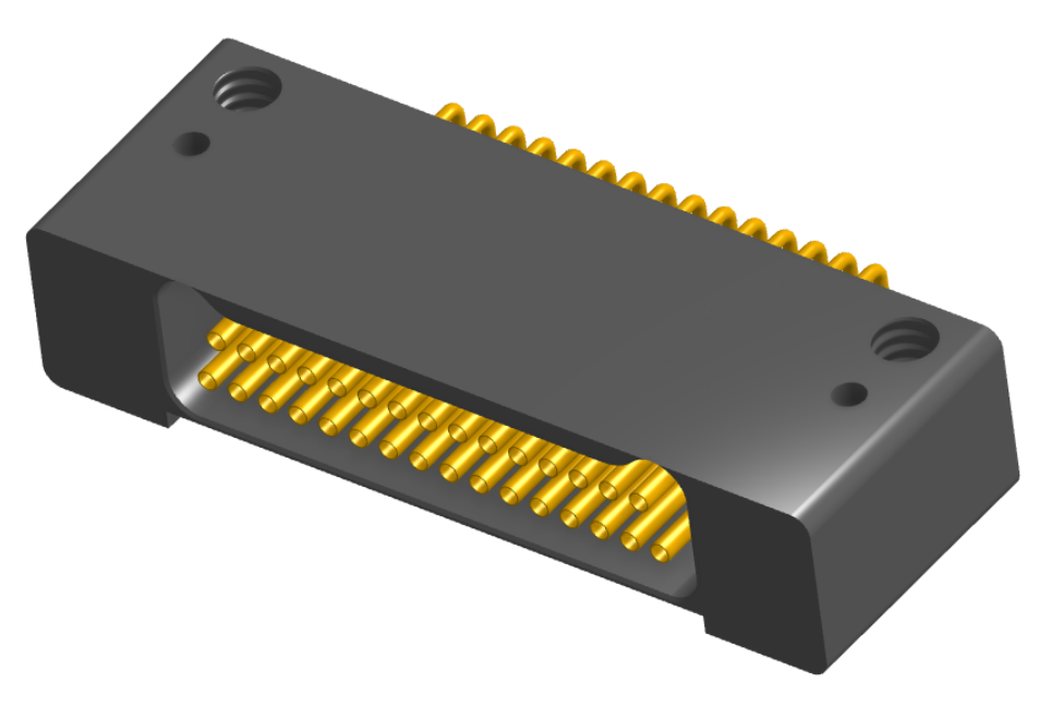 NK-2D5-031-225-0000 - Nano-miniature D-shaped horizontal surface board mount (SMT) connector with mounting holes, 2 rows with 31 contacts, and no hardware. (Receptacle)