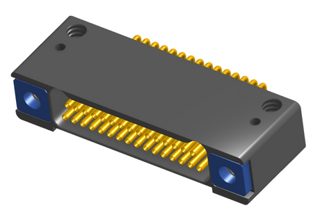 NK-2D2-031-225-TH00 - Nano-miniature D-shaped horizontal surface board mount (SMT) connector with mounting holes, 2 rows with 31 contacts, and threaded holes for attachment hardware. (Receptacle)