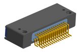 NK-2D3-031-228-TH00 - Nano-miniature D-shaped horizontal surface board mount (SMT) connector with mounting holes, 2 rows with 31 contacts, and threaded holes for attachment hardware. (Receptacle)