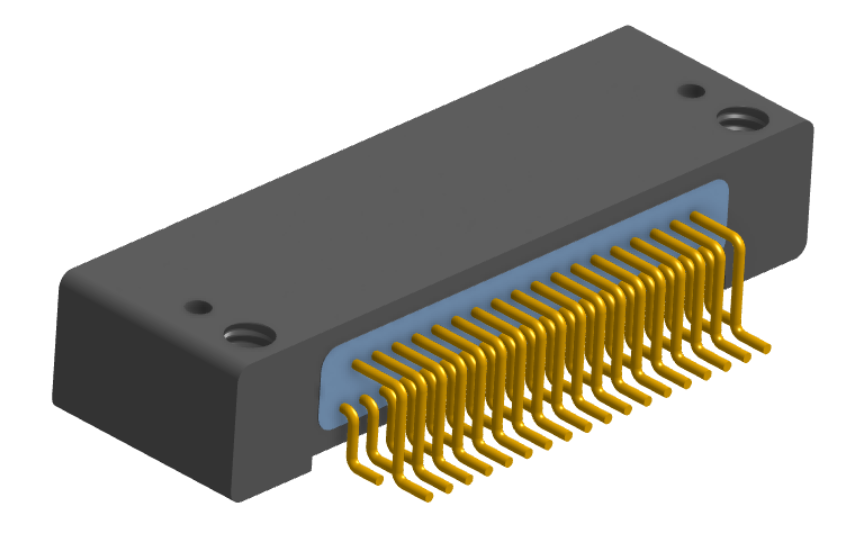 NK-2D2-037-228-0000 - Nano-miniature D-shaped horizontal surface board mount (SMT) connector with mounting holes, 2 rows with 37 contacts, and no hardware. (Receptacle)