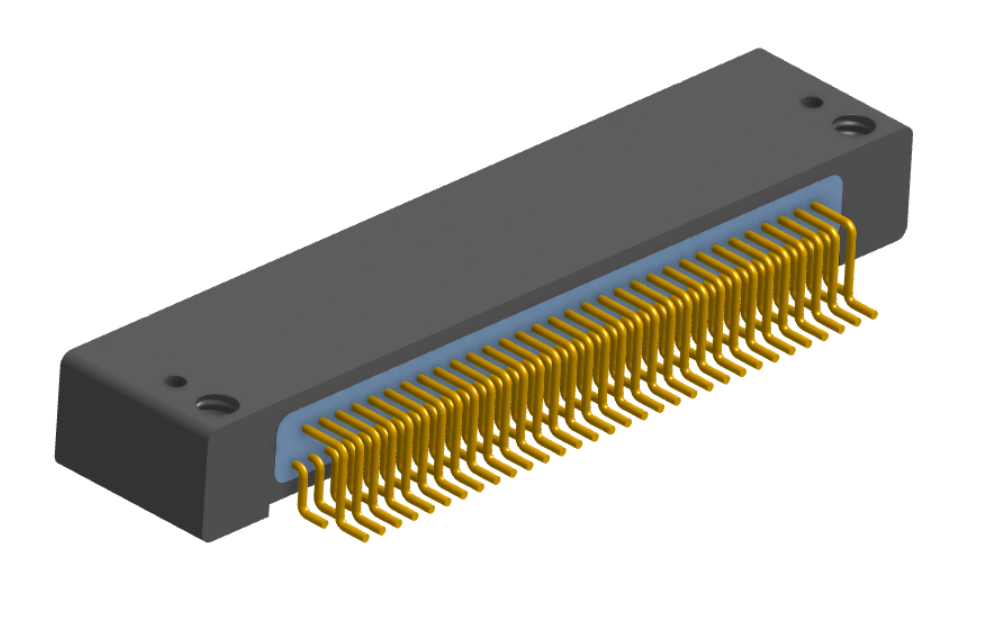 NK-2D2-065-228-0000 - Nano-miniature D-shaped horizontal surface board mount (SMT) connector with mounting holes, 2 rows with 65 contacts, and no hardware. (Receptacle)