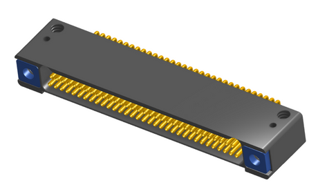 NK-2D2-065-225-TH00 - Nano-miniature D-shaped horizontal surface board mount (SMT) connector with mounting holes, 2 rows with 65 contacts, and threaded holes for attachment hardware. (Receptacle)