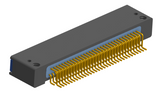 NK-2D2-065-228-TH00 - Nano-miniature D-shaped horizontal surface board mount (SMT) connector with mounting holes, 2 rows with 65 contacts, and threaded holes for attachment hardware. (Receptacle)