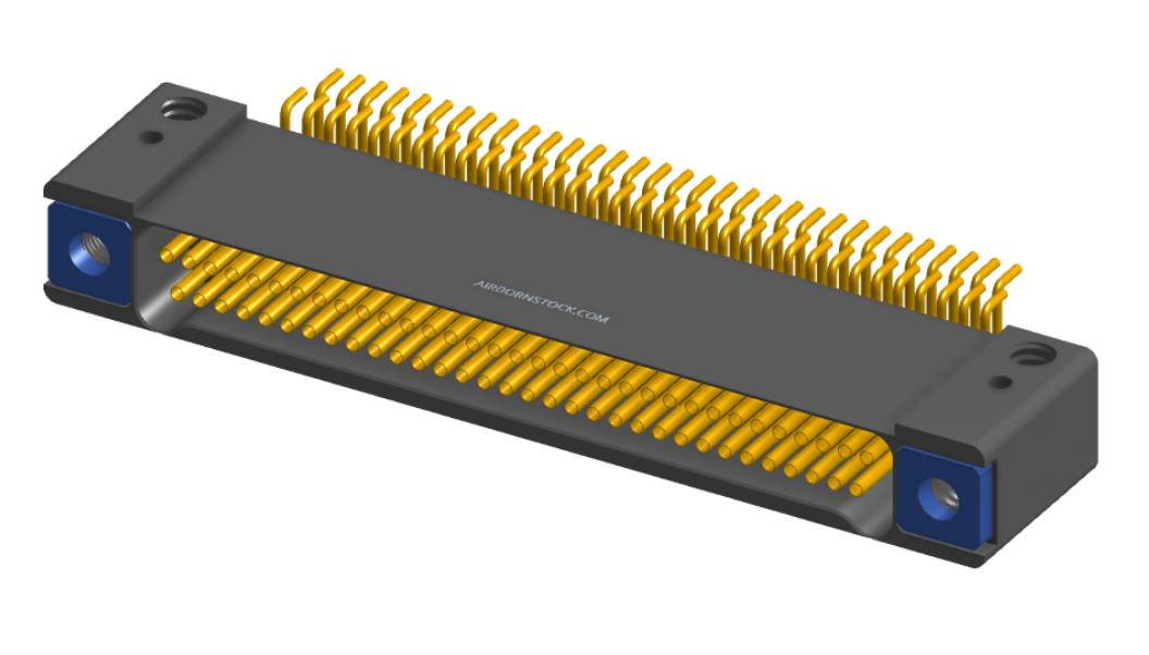 NK-2D2-065-228-TH00 - Nano-miniature D-shaped horizontal surface board mount (SMT) connector with mounting holes, 2 rows with 65 contacts, and threaded holes for attachment hardware. (Receptacle)
