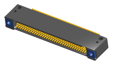 NK-2D2-069-225-TH00 - Nano-miniature D-shaped horizontal surface board mount (SMT) connector with mounting holes, 2 rows with 69 contacts, and threaded holes for attachment hardware. (Receptacle)