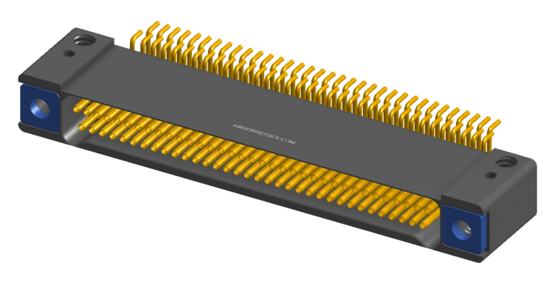 NK-2D2-069-228-TH00 - Nano-miniature D-shaped horizontal surface board mount (SMT) connector with mounting holes, 2 rows with 69 contacts, and threaded holes for attachment hardware. (Receptacle)