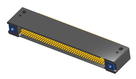 NK-2D2-085-225-TH00 - Nano-miniature D-shaped horizontal surface board mount (SMT) connector with mounting holes, 2 rows with 85 contacts, and threaded holes for attachment hardware. (Receptacle)