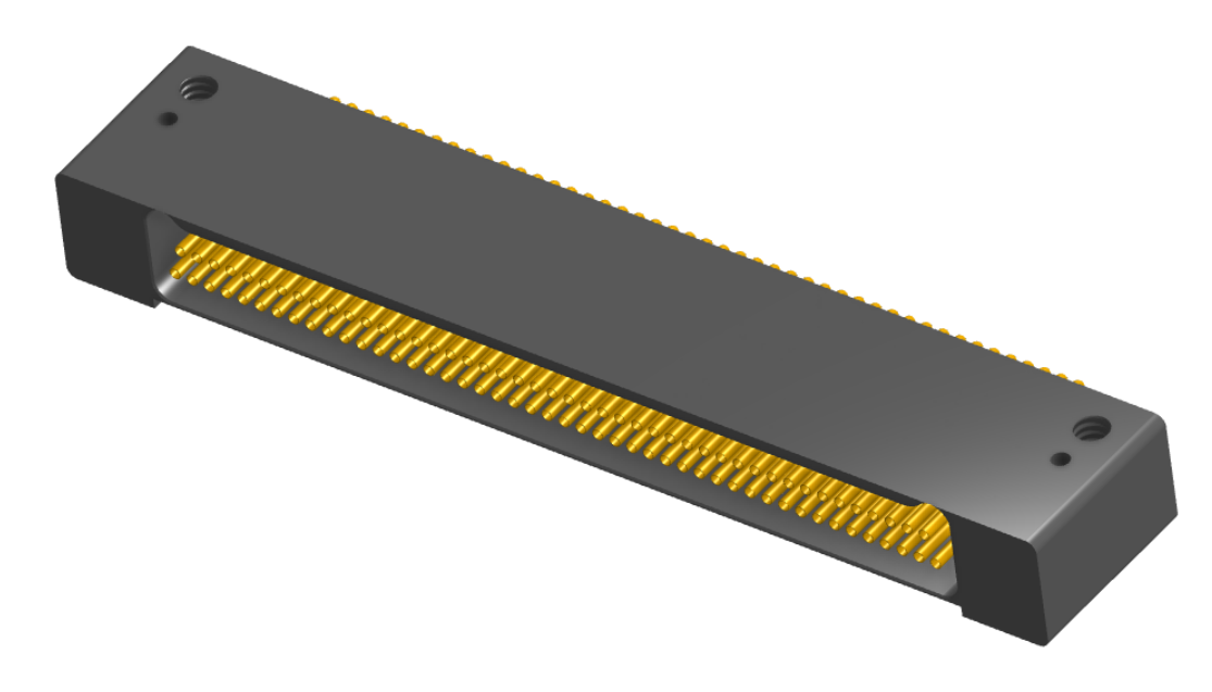 NK-2D3-091-225-0000 - Nano-miniature D-shaped horizontal surface board mount (SMT) connector with mounting holes, 2 rows with 91 contacts, and no hardware. (Receptacle)