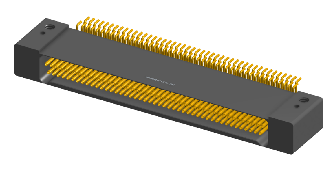 NK-2D3-091-225-0000 - Nano-miniature D-shaped horizontal surface board mount (SMT) connector with mounting holes, 2 rows with 91 contacts, and no hardware. (Receptacle)