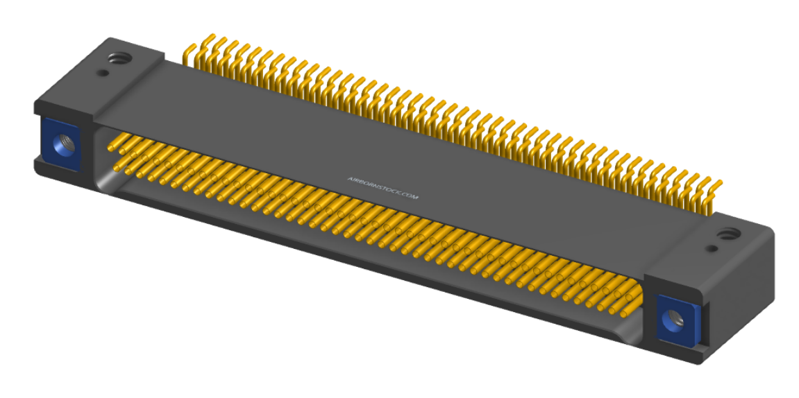 NK-2D3-091-228-TH00 - Nano-miniature D-shaped horizontal surface board mount (SMT) connector with mounting holes, 2 rows with 91 contacts, and threaded holes for attachment hardware. (Receptacle)