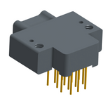 NK-2E2-015-335-0000 - Nano-miniature D-shaped right angle plated through hole (PTH) board mount connector with mounting holes, 2 rows with 15 contacts, and no hardware. (Plug)