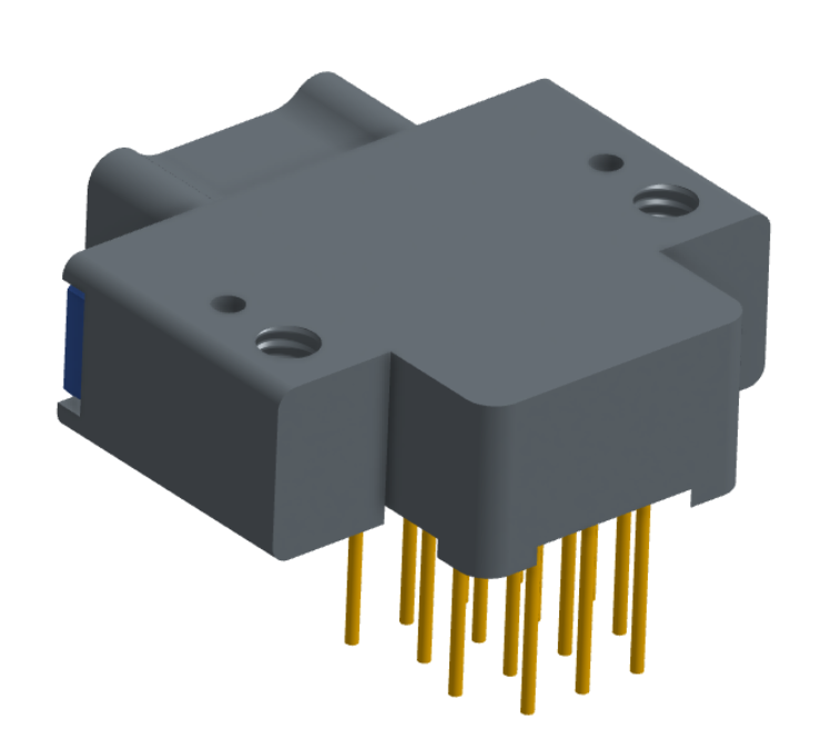 NK-2E2-015-325-TH00 - Nano-miniature D-shaped right angle plated through hole (PTH) board mount connector with mounting holes, 2 rows with 15 contacts, and no hardware. (Plug)