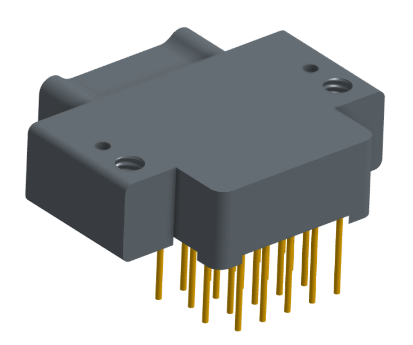 NK-2E2-021-338-0000 - Nano-miniature D-shaped right angle plated through hole (PTH) board mount connector with mounting holes, 2 rows with 21 contacts, and no hardware. (Plug)