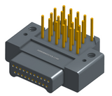 NK-2E2-021-338-0000 - Nano-miniature D-shaped right angle plated through hole (PTH) board mount connector with mounting holes, 2 rows with 21 contacts, and no hardware. (Plug)