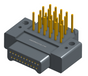 NK-2E4-021-338-0000 - Nano-miniature D-shaped right angle plated through hole (PTH) board mount connector with mounting holes, 2 rows with 21 contacts, and no hardware. (Plug)