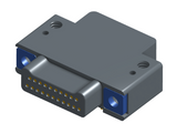NK-2E2-021-325-TH00 - Nano-miniature D-shaped right angle plated through hole (PTH) board mount connector with mounting holes, 2 rows with 21 contacts, and no hardware. (Plug)