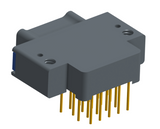 NK-2E2-021-325-TH00 - Nano-miniature D-shaped right angle plated through hole (PTH) board mount connector with mounting holes, 2 rows with 21 contacts, and no hardware. (Plug)