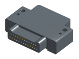 NK-2E2-025-335-0000 - Nano-miniature D-shaped right angle plated through hole (PTH) board mount connector with mounting holes, 2 rows with 25 contacts, and no hardware. (Plug)