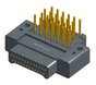 NK-2E4-025-335-0000 - Nano-miniature D-shaped right angle plated through hole (PTH) board mount connector with mounting holes, 2 rows with 25 contacts, and no hardware. (Plug)