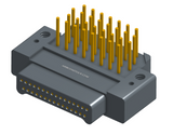 NK-2E2-031-335-0000 - Nano-miniature D-shaped right angle plated through hole (PTH) board mount connector with mounting holes, 2 rows with 31 contacts, and no hardware. (Plug)