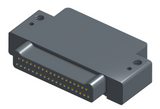 NK-2E2-037-335-0000 - Nano-miniature D-shaped right angle plated through hole (PTH) board mount connector with mounting holes, 2 rows with 37 contacts, and no hardware. (Plug)