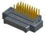 NK-2E4-037-335-0000 - Nano-miniature D-shaped right angle plated through hole (PTH) board mount connector with mounting holes, 2 rows with 37 contacts, and no hardware. (Plug)