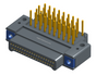 NK-2E4-037-325-TH00 - Nano-miniature D-shaped right angle plated through hole (PTH) board mount connector with mounting holes, 2 rows with 37 contacts, and no hardware. (Plug)