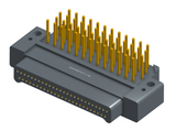 NK-2E2-051-335-0000 - Nano-miniature D-shaped right angle plated through hole (PTH) board mount connector with mounting holes, 2 rows with 51 contacts, and no hardware. (Plug)