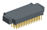 NK-2E2-065-335-0000 - Nano-miniature D-shaped right angle plated through hole (PTH) board mount connector with mounting holes, 2 rows with 65 contacts, and no hardware. (Plug)