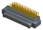 NK-2E4-065-335-0000 - Nano-miniature D-shaped right angle plated through hole (PTH) board mount connector with mounting holes, 2 rows with 65 contacts, and no hardware. (Plug)