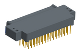 NK-2E2-065-325-TH00 - Nano-miniature D-shaped right angle plated through hole (PTH) board mount connector with mounting holes, 2 rows with 65 contacts, and no hardware. (Plug)