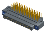 NK-2E2-065-325-TH00 - Nano-miniature D-shaped right angle plated through hole (PTH) board mount connector with mounting holes, 2 rows with 65 contacts, and no hardware. (Plug)