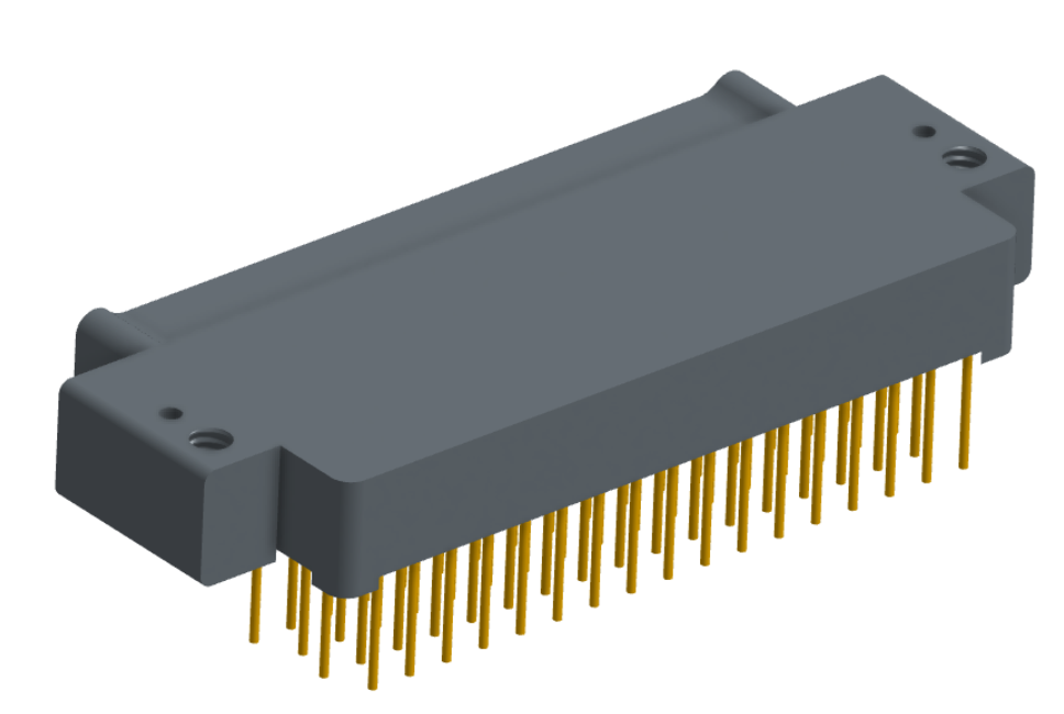 NK-2E2-069-335-0000 - Nano-miniature D-shaped right angle plated through hole (PTH) board mount connector with mounting holes, 2 rows with 69 contacts, and no hardware. (Plug)
