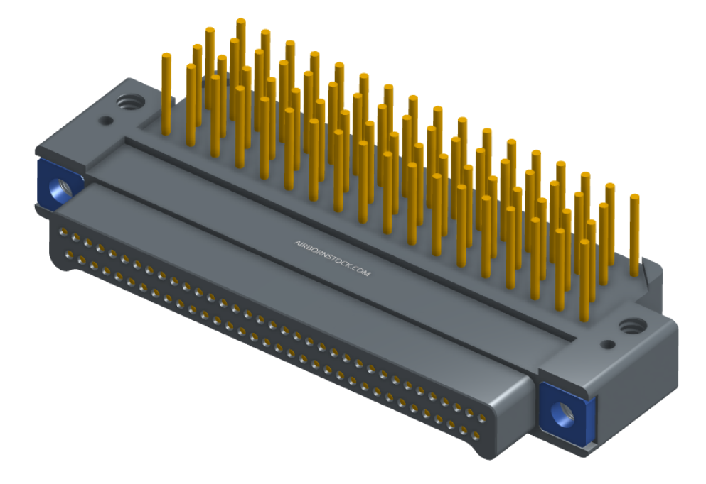 NK-2E2-069-325-TH00 - Nano-miniature D-shaped right angle plated through hole (PTH) board mount connector with mounting holes, 2 rows with 69 contacts, and no hardware. (Plug)