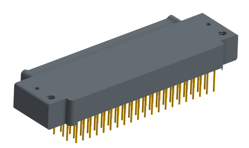 NK-2E2-085-338-0000 - Nano-miniature D-shaped right angle plated through hole (PTH) board mount connector with mounting holes, 2 rows with 85 contacts, and no hardware. (Plug)