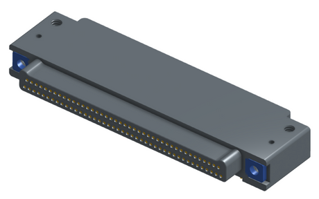NK-2E2-085-325-TH00 - Nano-miniature D-shaped right angle plated through hole (PTH) board mount connector with mounting holes, 2 rows with 85 contacts, and no hardware. (Plug)