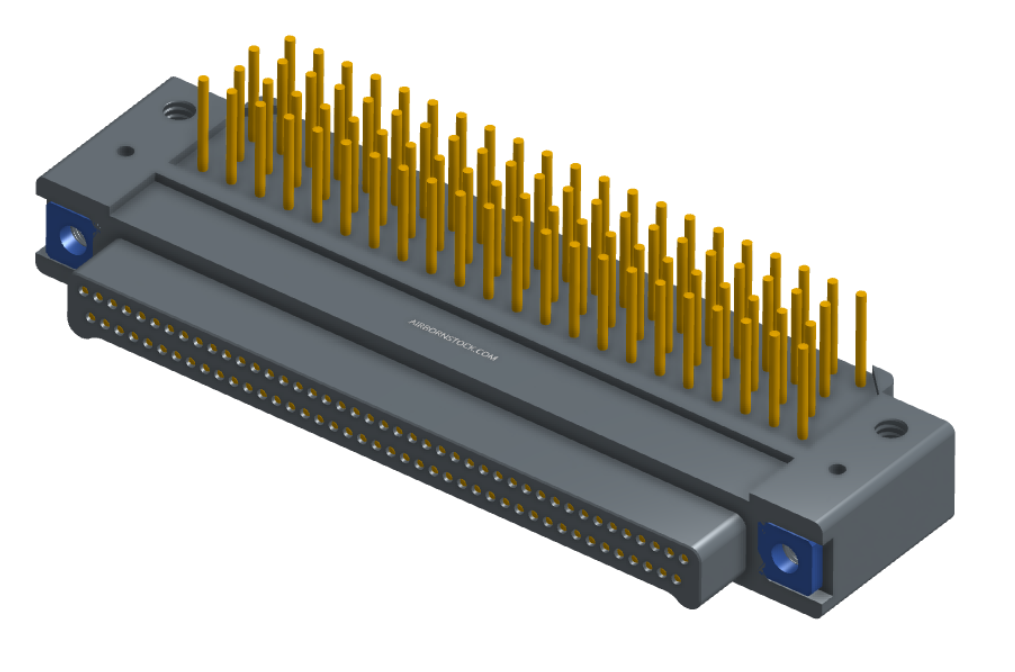 NK-2E2-085-338-TH00 - Nano-miniature D-shaped right angle plated through hole (PTH) board mount connector with mounting holes, 2 rows with 85 contacts, and no hardware. (Plug)
