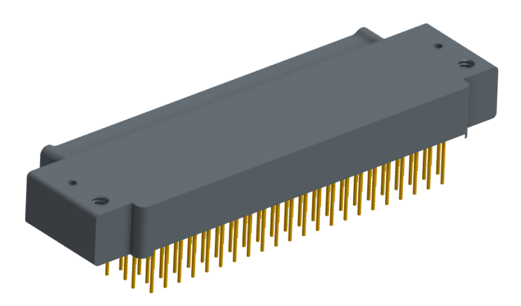 NK-2E2-091-335-0000 - Nano-miniature D-shaped right angle plated through hole (PTH) board mount connector with mounting holes, 2 rows with 91 contacts, and no hardware. (Plug)