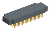 NK-2E2-091-335-0000 - Nano-miniature D-shaped right angle plated through hole (PTH) board mount connector with mounting holes, 2 rows with 91 contacts, and no hardware. (Plug)