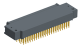 NK-2E2-091-338-TH00 - Nano-miniature D-shaped right angle plated through hole (PTH) board mount connector with mounting holes, 2 rows with 91 contacts, and no hardware. (Plug)